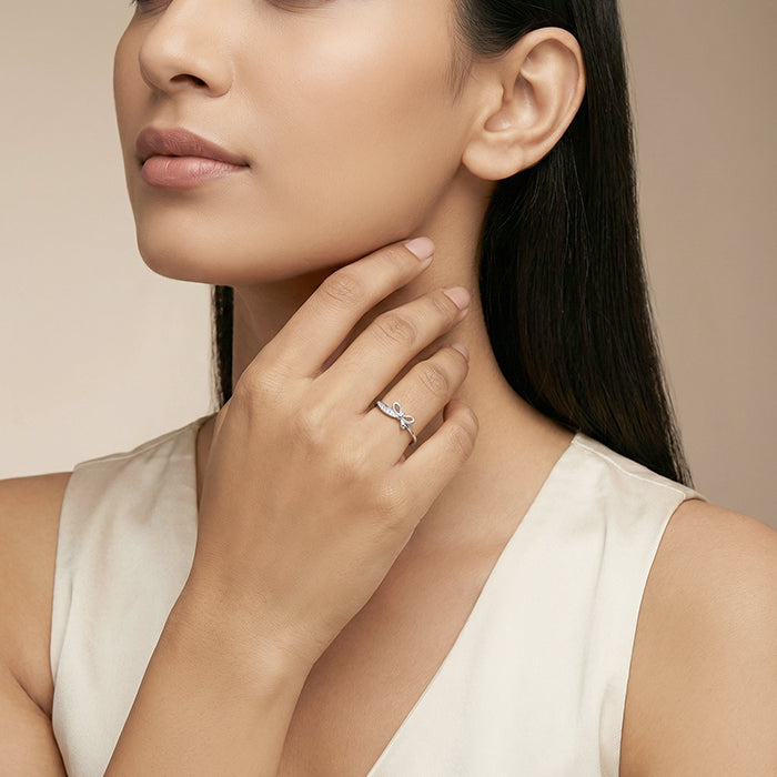 Silver Bow Belle Ring (Size 12)