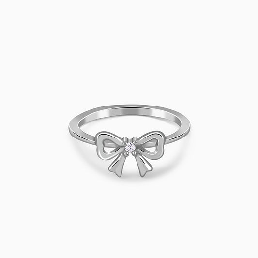 Silver Ribbon Glow Ring