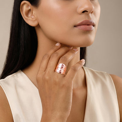 Rose Gold Plain Cocktail Ring (Size 12)
