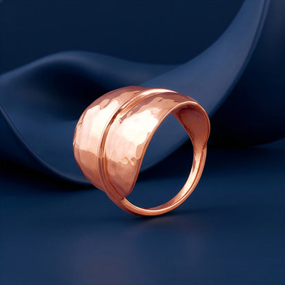 Rose Gold Plain Cocktail Ring (Size 12)