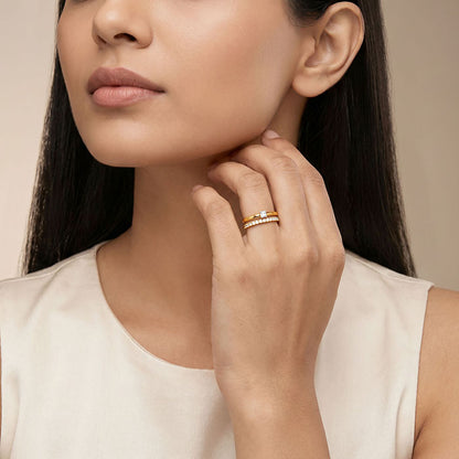 Golden Double Glam Ring (Size 12)