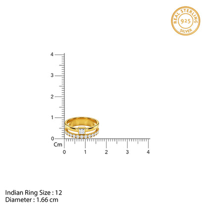 Golden Double Glam Ring (Size 12)
