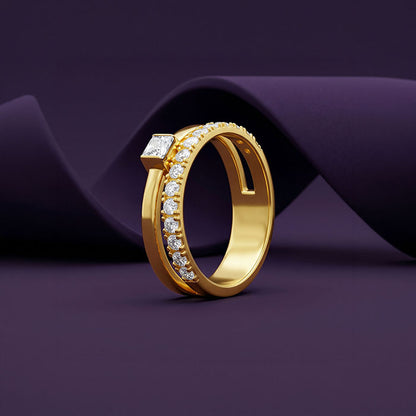 Golden Double Glam Ring (Size 12)