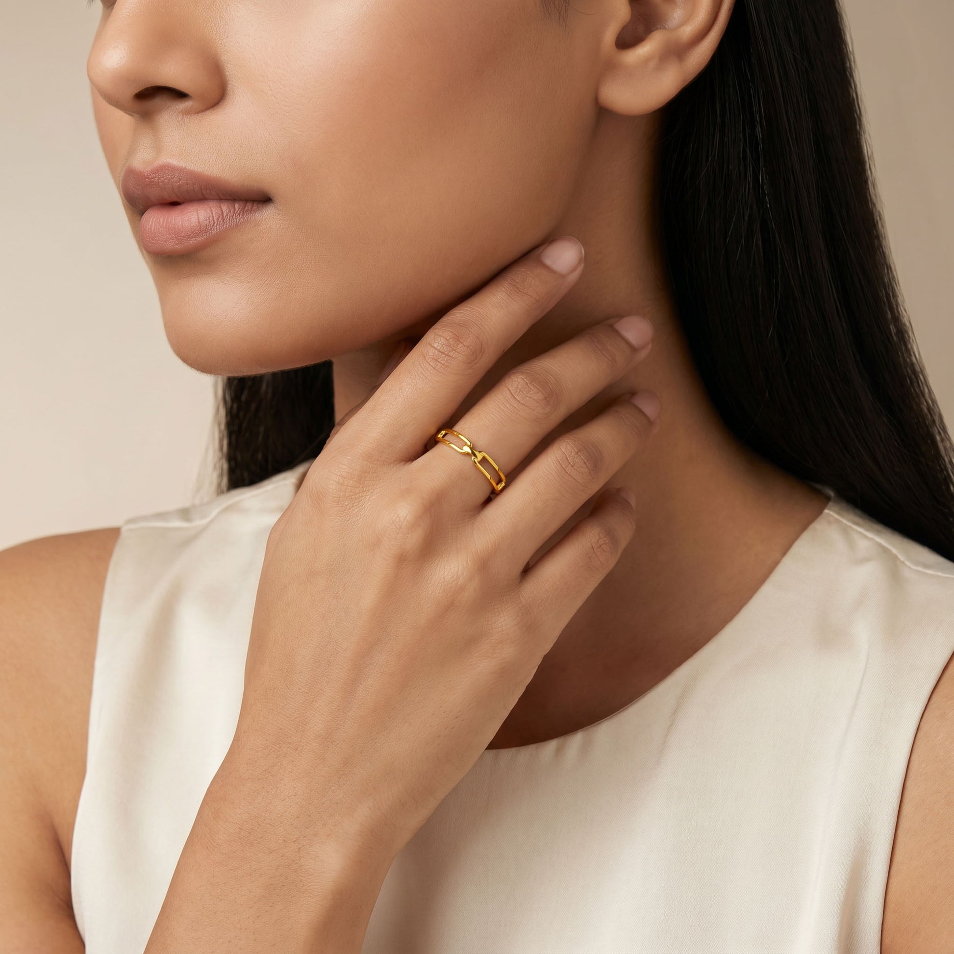 Golden Effortless Grace Ring (Size 12)