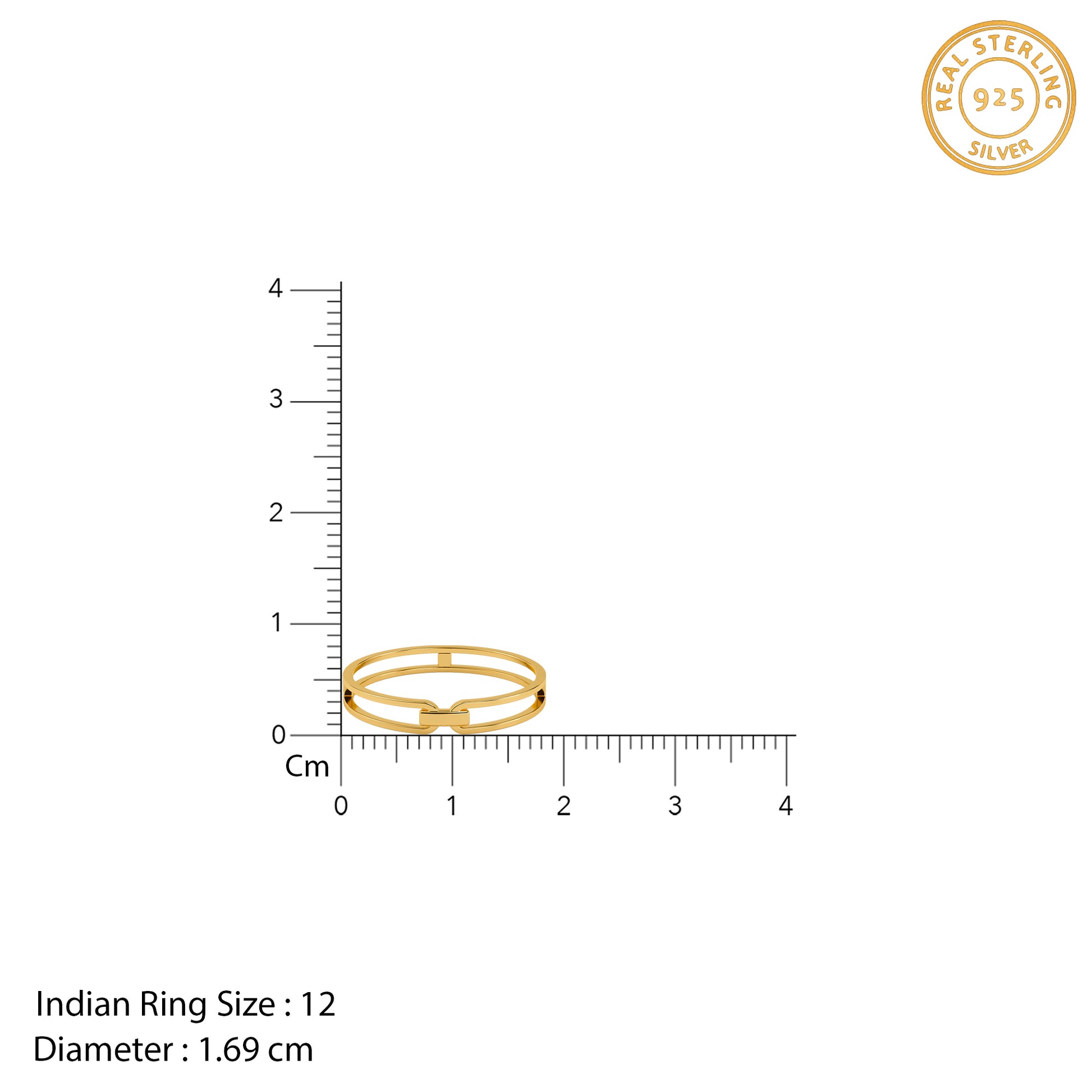 Golden Effortless Grace Ring (Size 12)