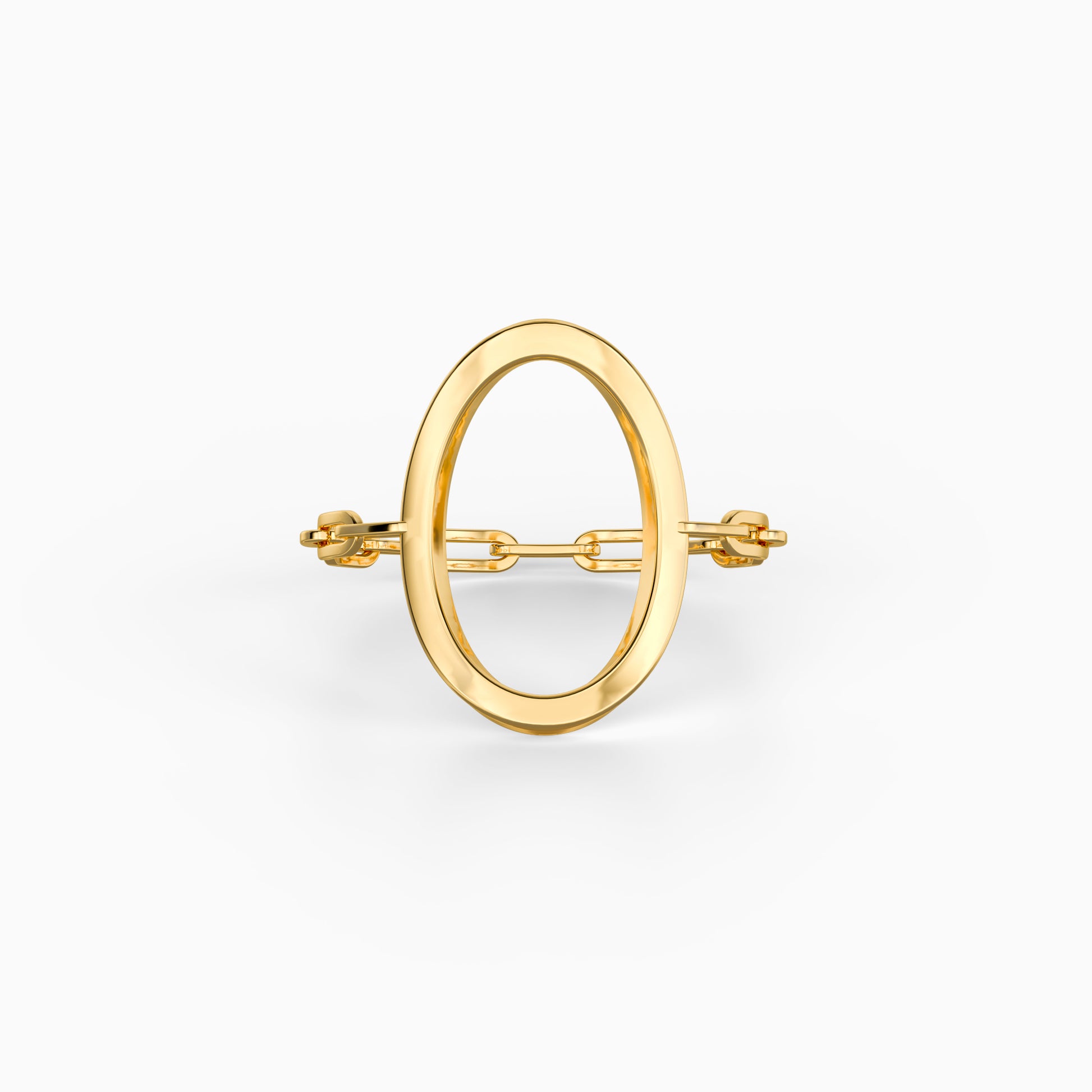 Golden Oval Link Ring