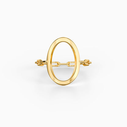 Golden Oval Link Ring