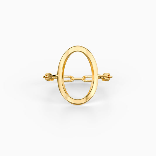 Golden Oval Link Ring