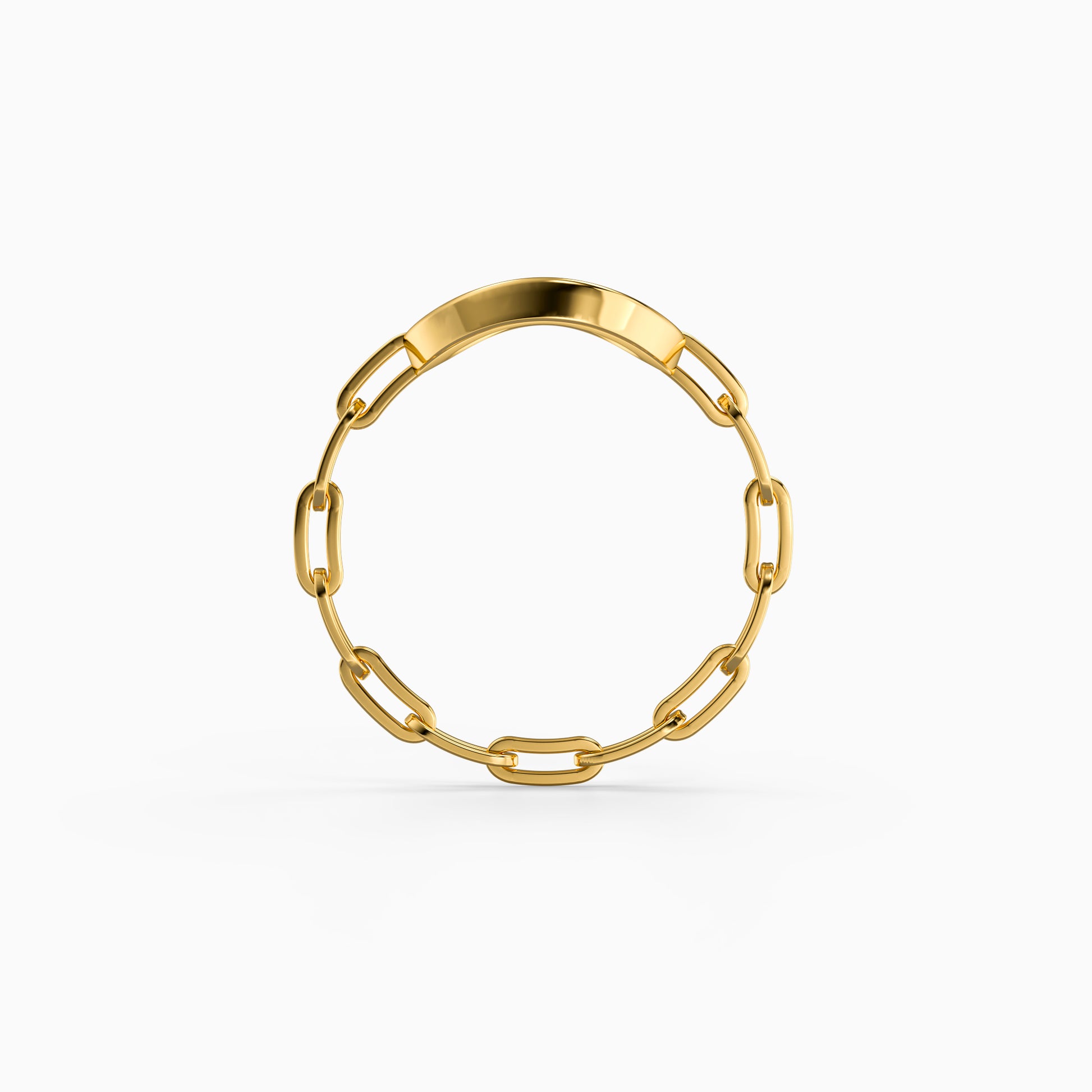 Golden Oval Link Ring (Size 12)