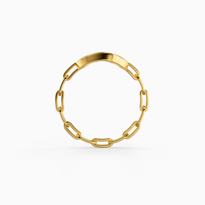 Golden Oval Link Ring (Size 12)