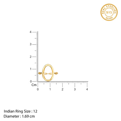 Golden Oval Link Ring (Size 12)