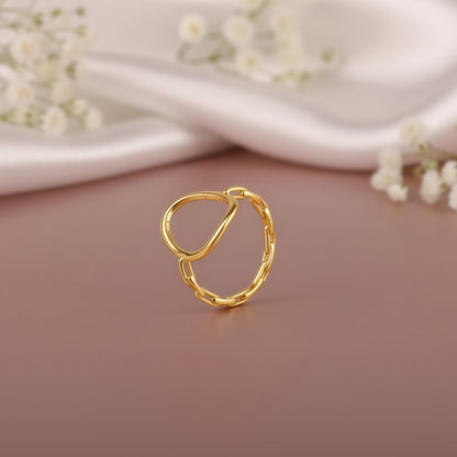Golden Oval Link Ring (Size 12)