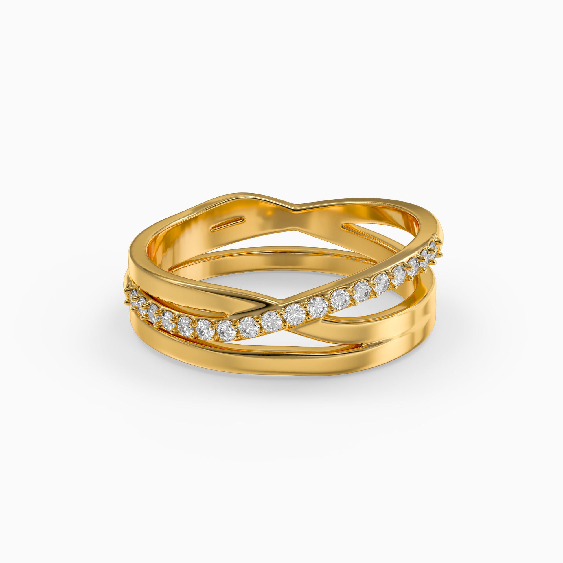 Golden Luxe Lattice Ring