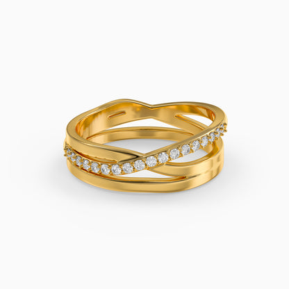 Golden Luxe Lattice Ring