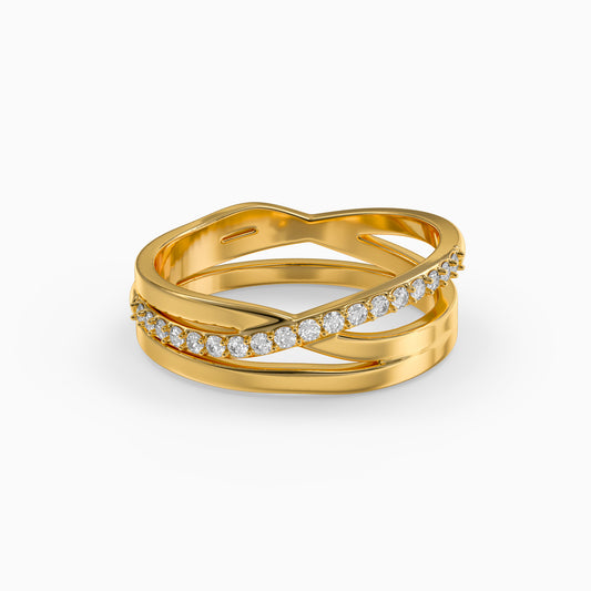 Golden Luxe Lattice Ring