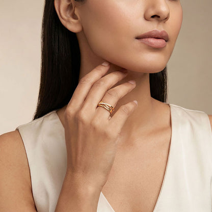 Golden Luxe Lattice Ring (Size 12)