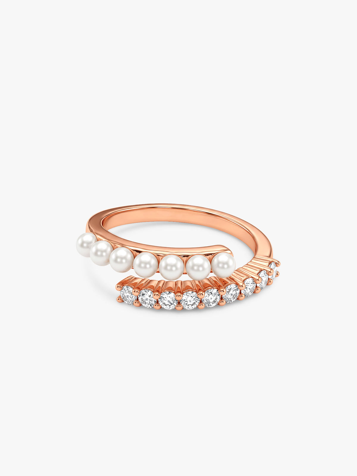 Rose Gold Her Sparkle Pearl Ring (Size 12)