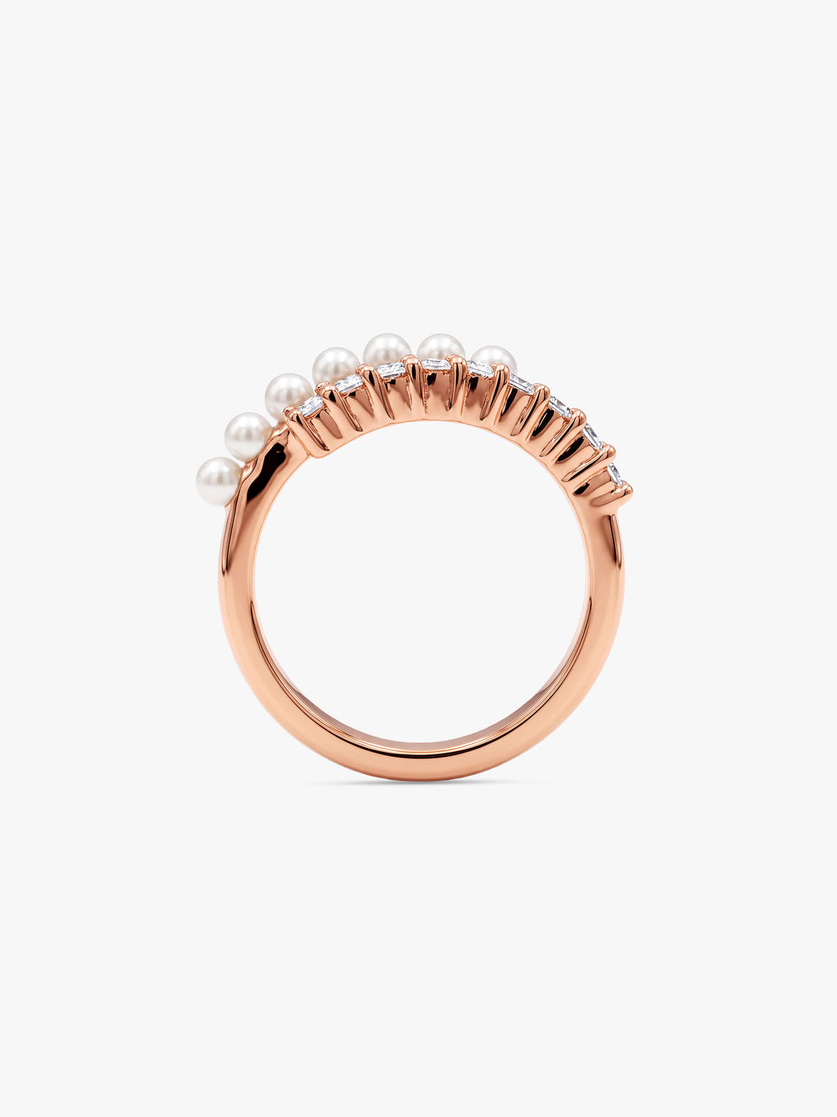 Rose Gold Her Sparkle Pearl Ring (Size 12)