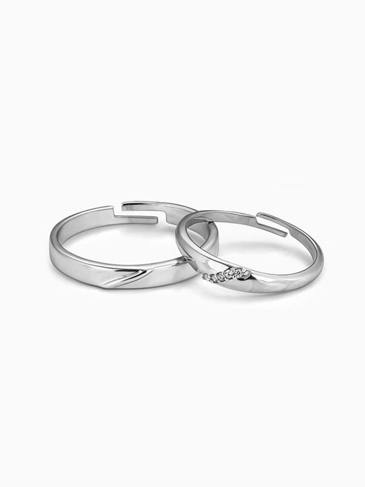 Silver Love Unfolds Couple Bands