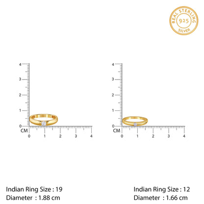 Golden Groove Couple Rings