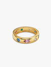 Golden Colourful Glam Ring (Size 12)