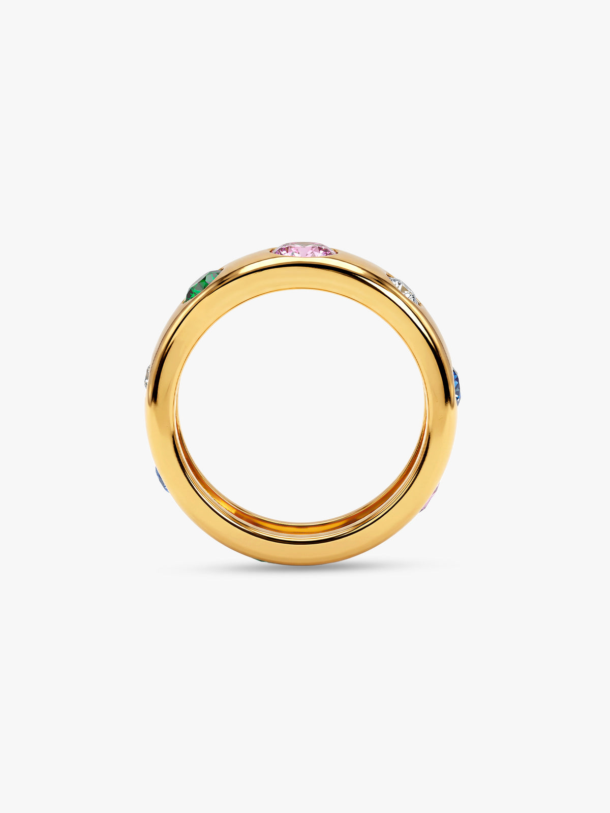 Golden Colourful Glam Ring (Size 12)