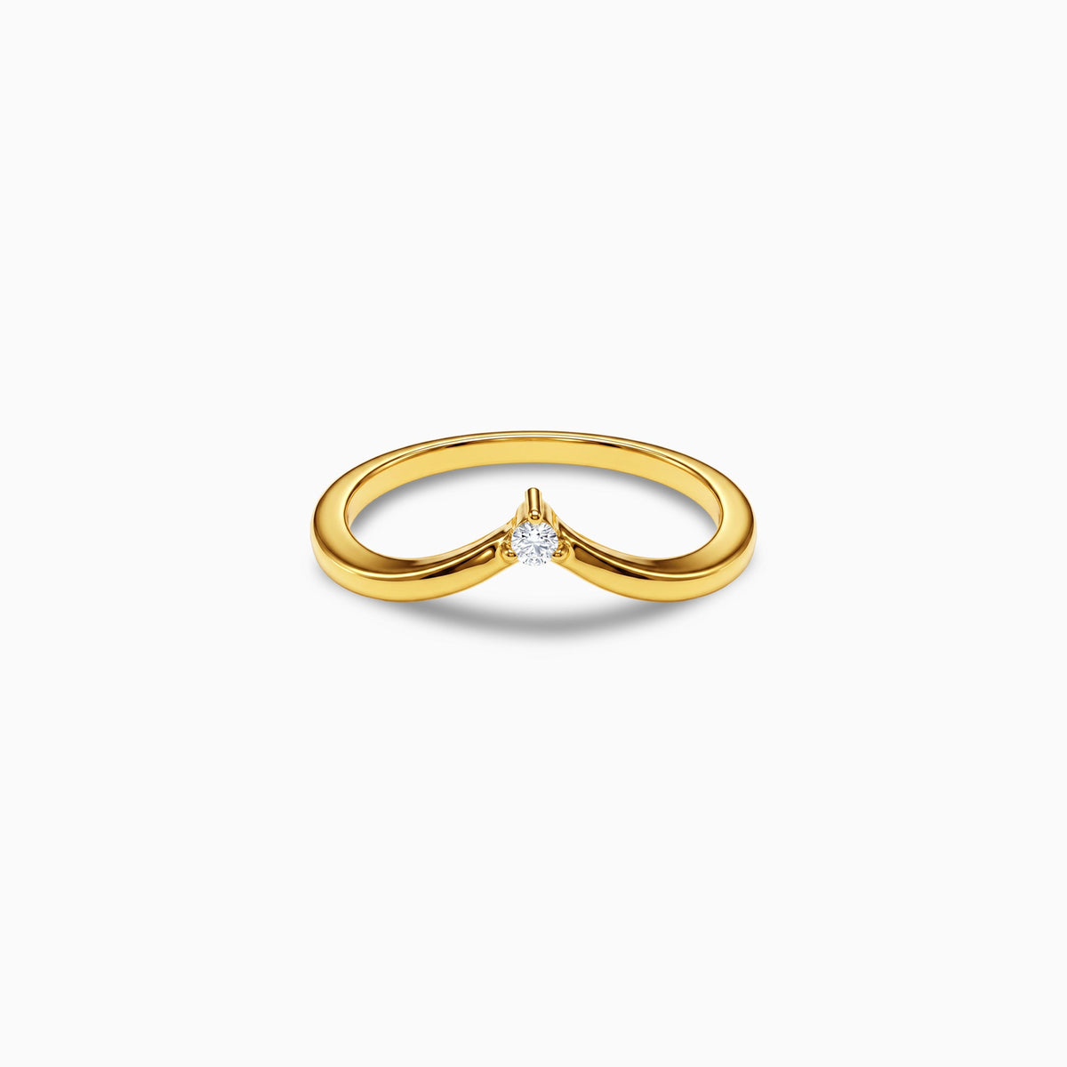Golden Zircon Chevron Ring (Size 12)