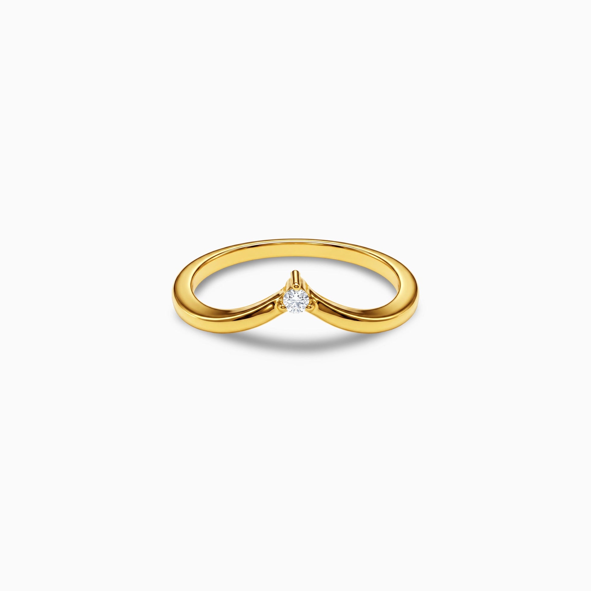 Golden Zircon Chevron Ring (Size 12)