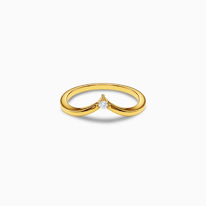 Golden Zircon Chevron Ring (Size 12)