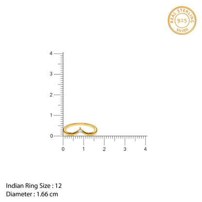 Golden Zircon Chevron Ring (Size 12)