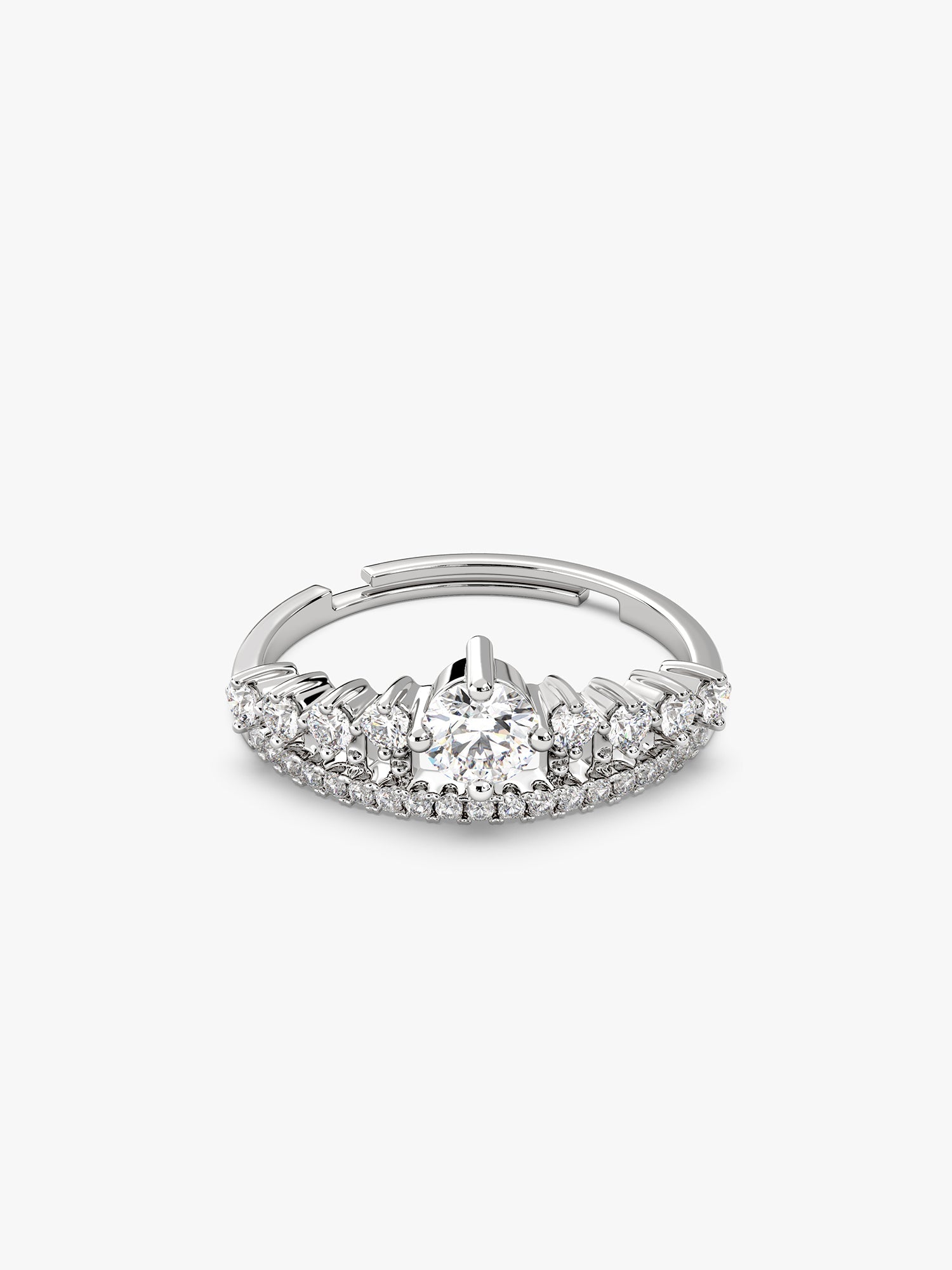 Silver Queen Crown Ring