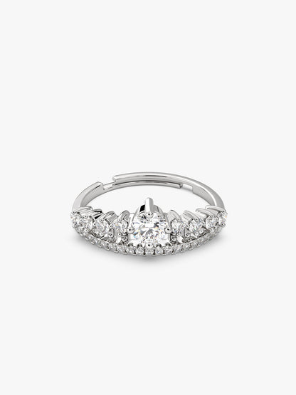 Silver Queen Crown Ring