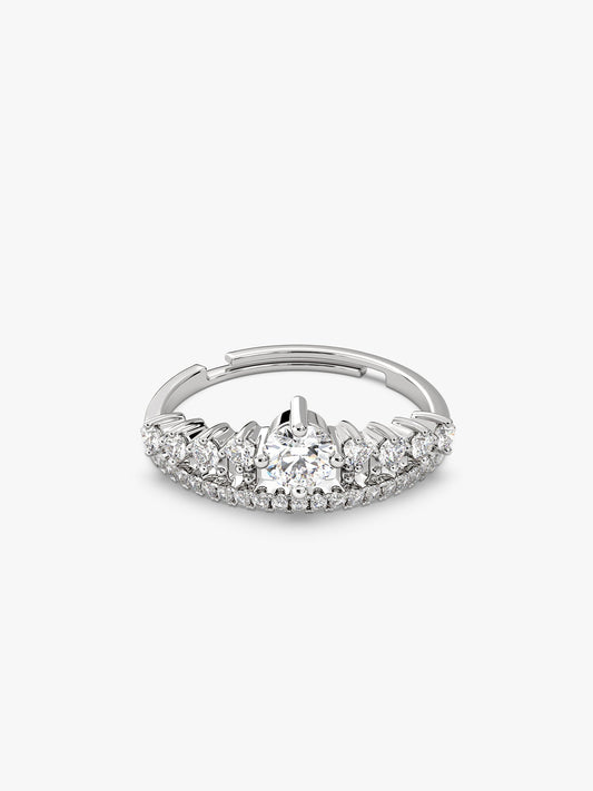 Silver Queen Crown Ring