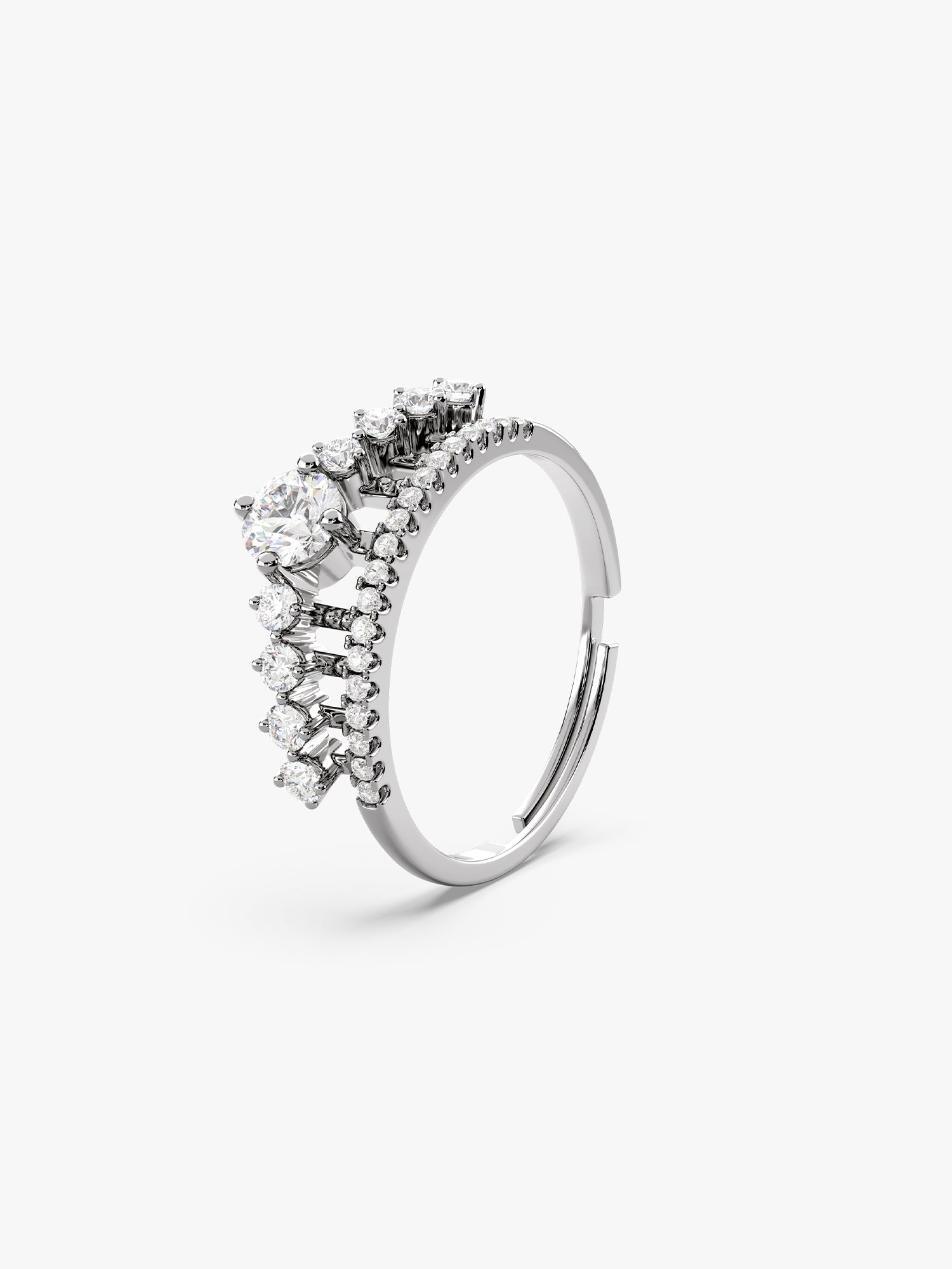 Silver Queen Crown Ring