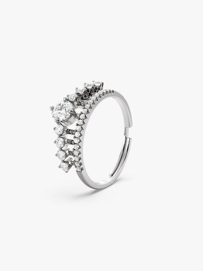 Silver Queen Crown Ring