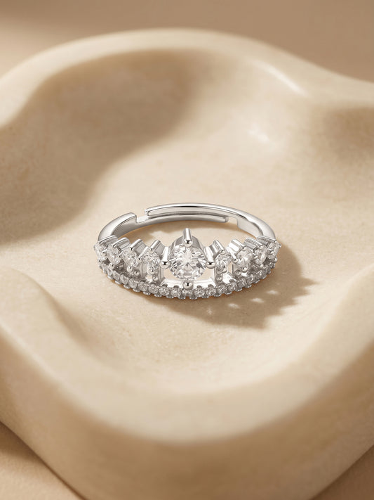 Silver Queen Crown Ring