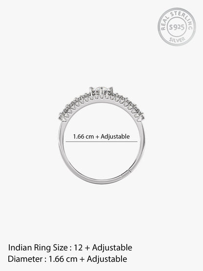 Silver Queen Crown Ring