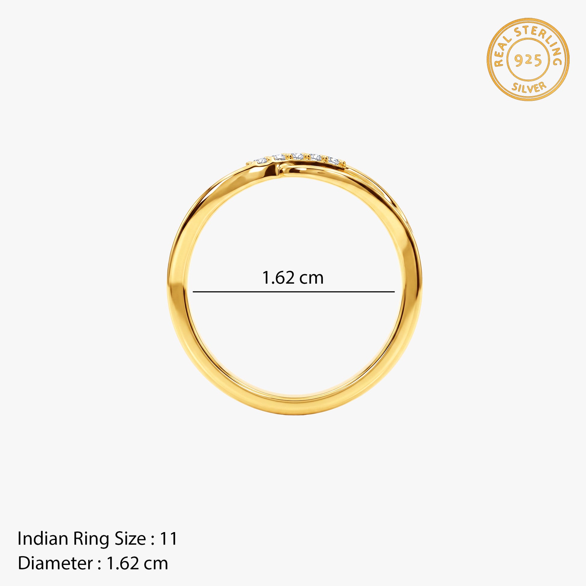 Golden Vesta Crisscross Ring (Size 11)