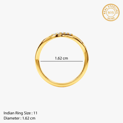 Golden Vesta Crisscross Ring (Size 11)