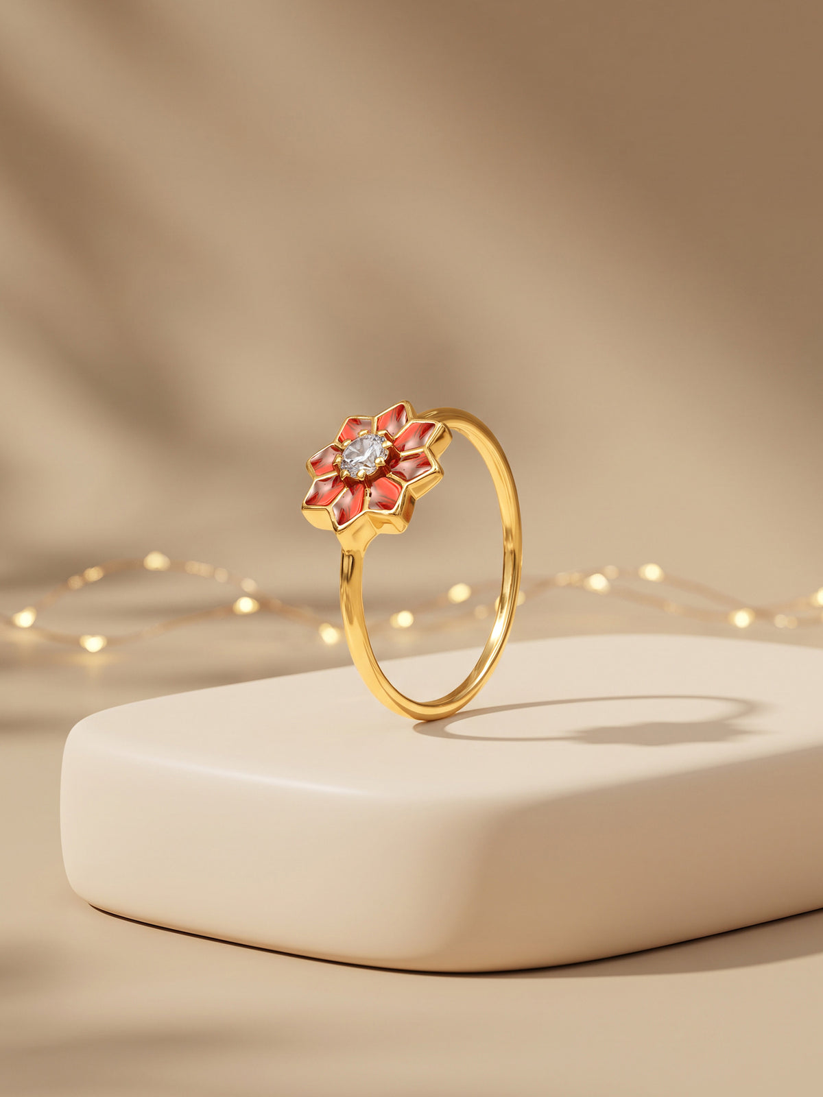 Golden Rangoli Noor Ring (Size 12)
