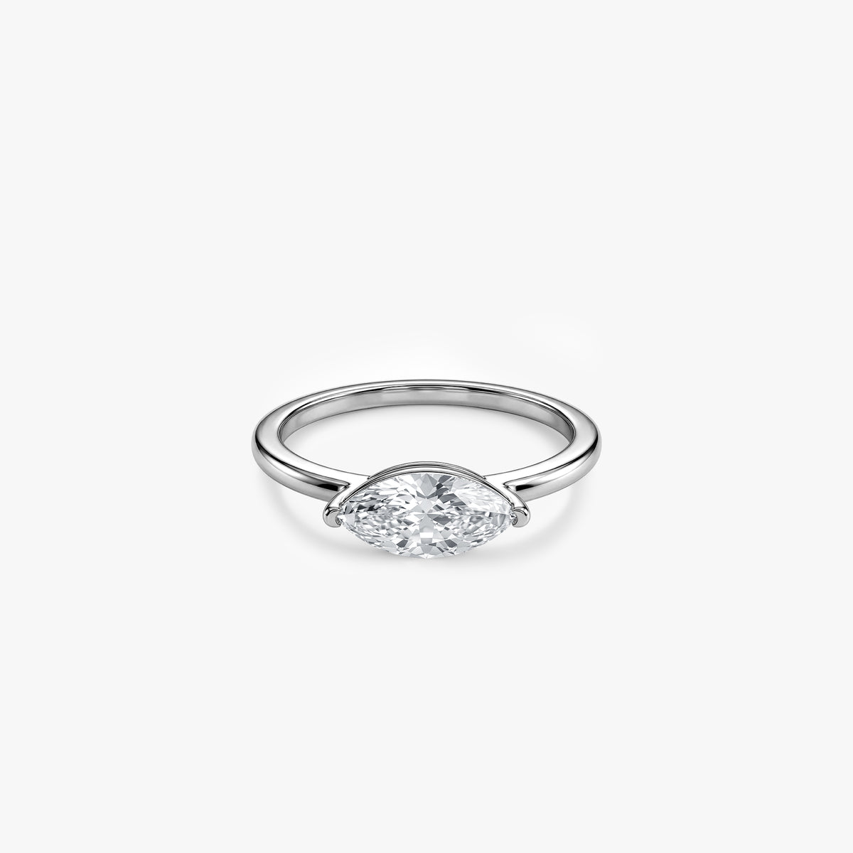 Silver Marquise Glow Ring (Size 12)