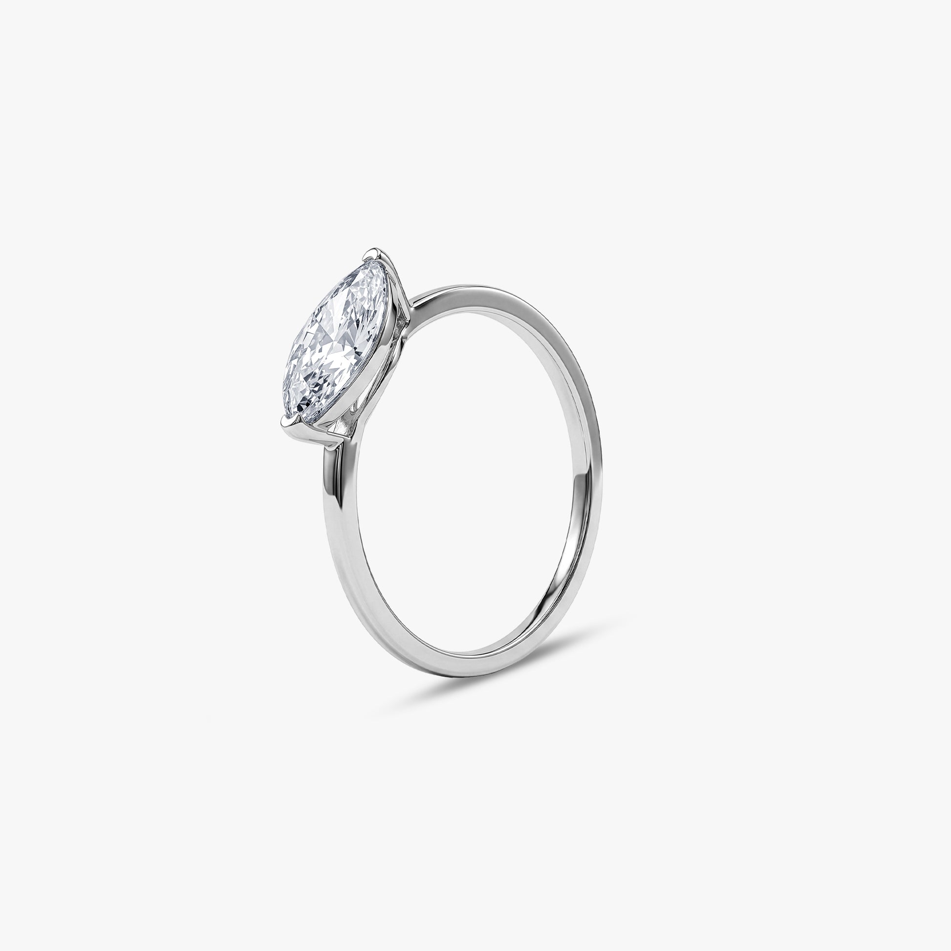 Silver Marquise Glow Ring (Size 12)