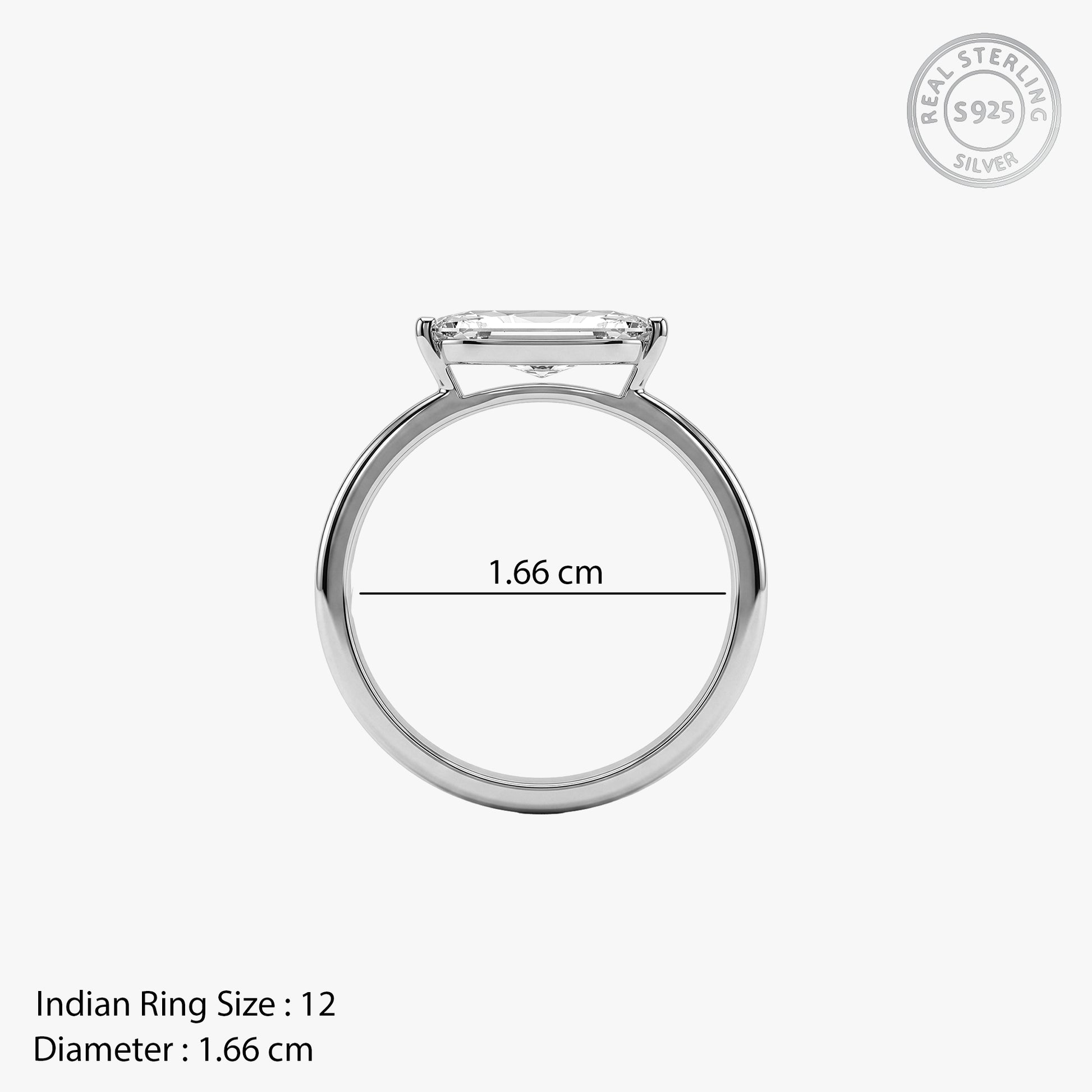 Silver Marquise Glow Ring (Size 12)