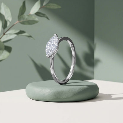 Silver Marquise Glow Ring (Size 12)