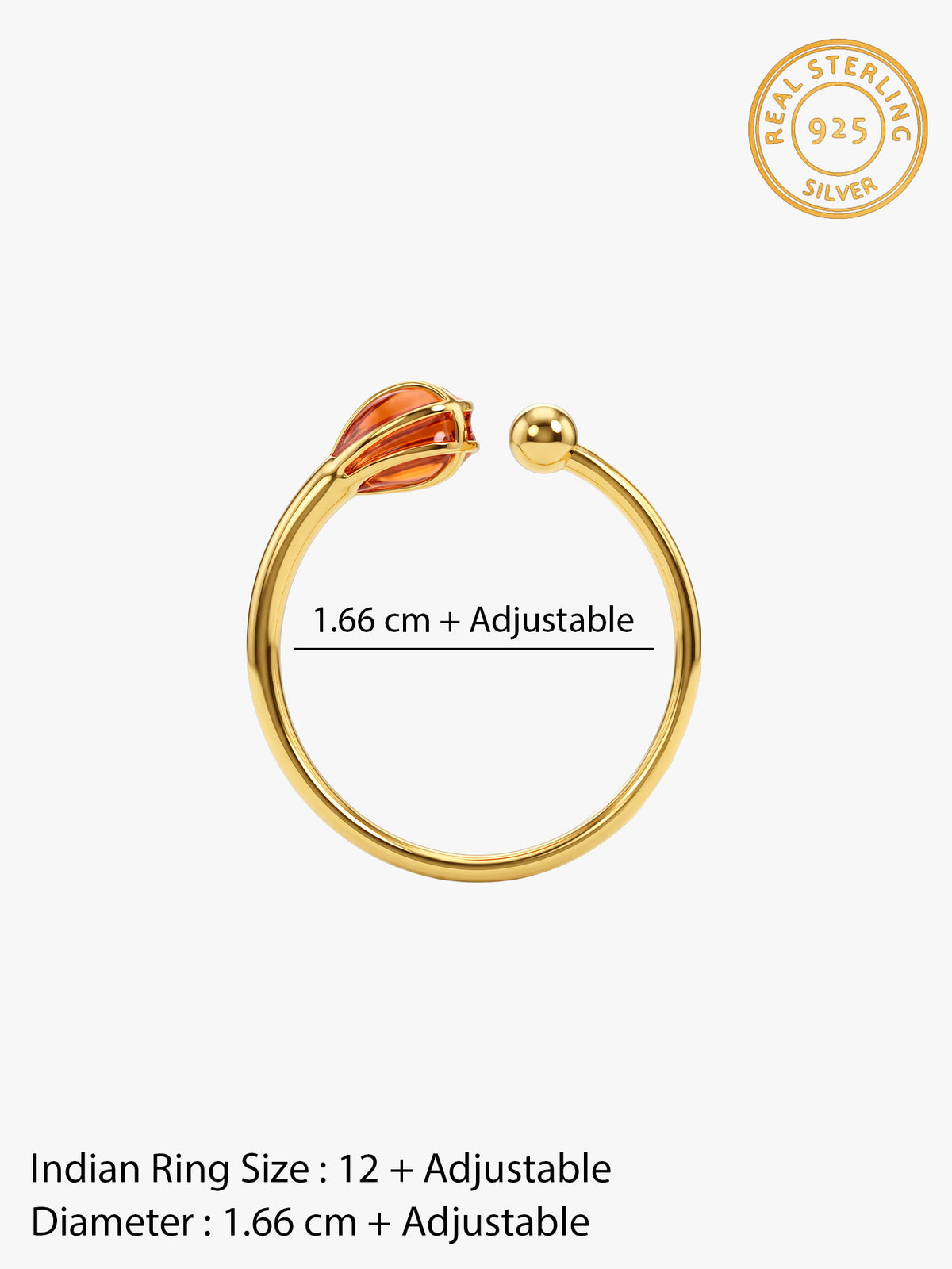 Golden Matchstick Ring (Size 12)