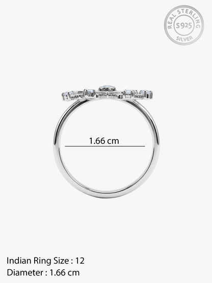 Silver Utsav Sparkle Ring (Size 12)
