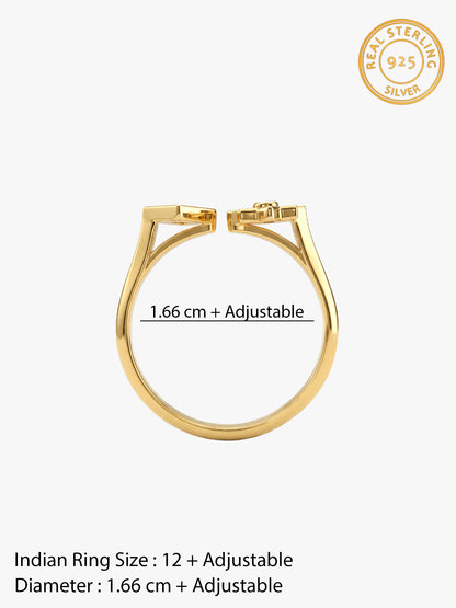 Golden Rangoli Rani Ring (Size 12)