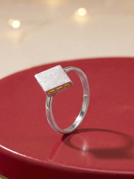 Silver Sweet Kaju Katli Ring (Size 12)
