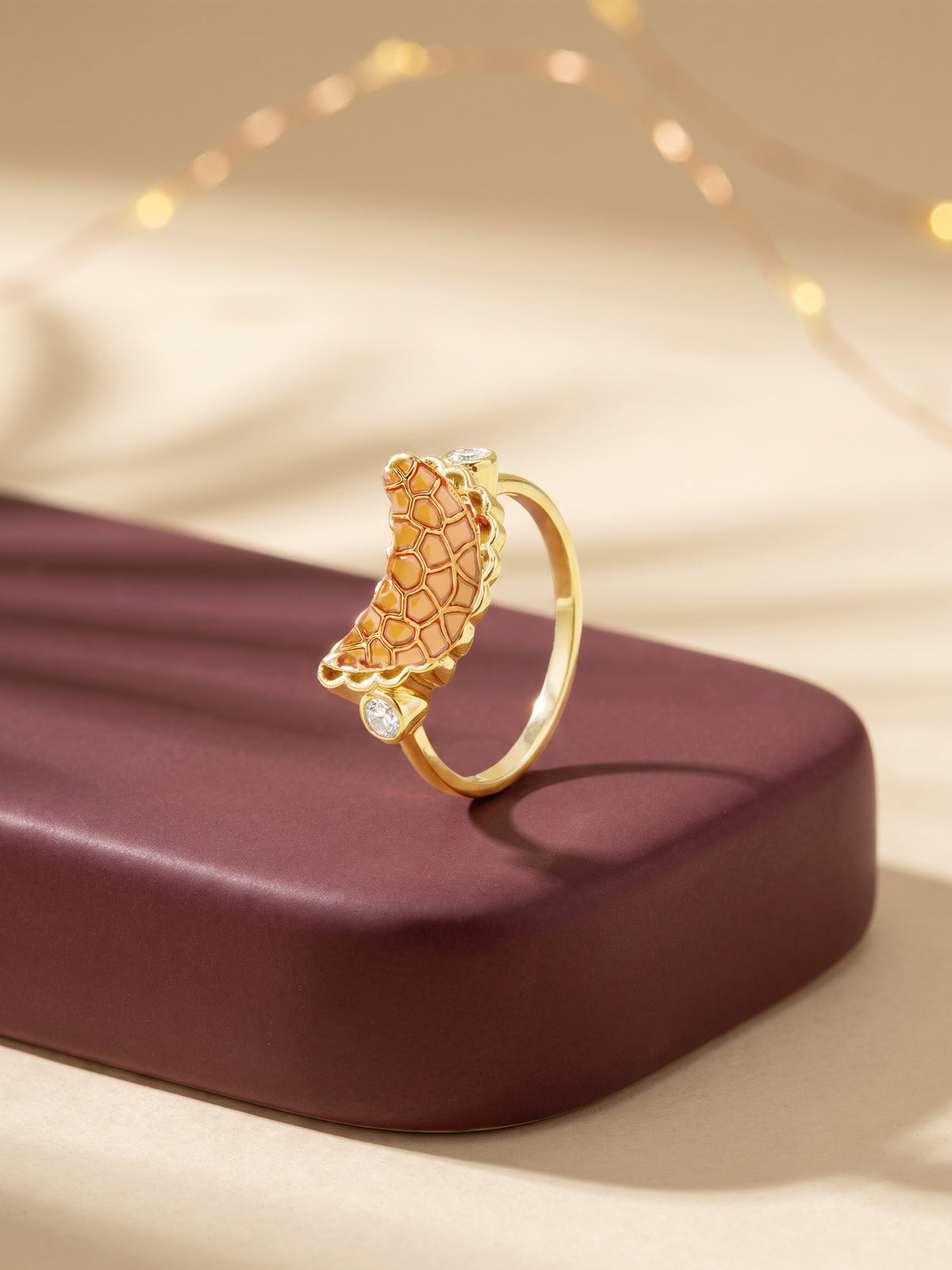 Golden Gujiya Ring (Size 12)