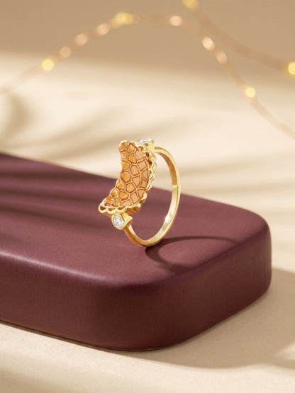 Golden Gujiya Ring (Size 12)